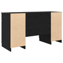 vidaXL Asztal fiókkal polcokkal Musta tammi 140 x 49 x 76 cm Faanyag