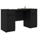 vidaXL Asztal fiókkal polcokkal Musta tammi 140 x 49 x 76 cm Faanyag