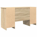 vidaXL Asztal fiókkal polcokkal sonoma tölgy 140 x 49 x 76 cm Faanyag