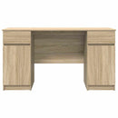 vidaXL Asztal fiókkal polcokkal sonoma tölgy 140 x 49 x 76 cm Faanyag