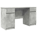 vidaXL Asztal fiókkal polcokkal Beton szürke 140 x 49 x 76 cm Faanyag