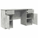 vidaXL Asztal fiókkal polcokkal Beton szürke 140 x 49 x 76 cm Faanyag