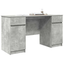 vidaXL Asztal fiókkal polcokkal Beton szürke 140 x 49 x 76 cm Faanyag