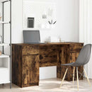 vidaXL Asztal fiókkal polcokkal Füstölt tölgy 140 x 49 x 76 cm Faanyag