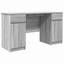 vidaXL Asztal fiókkal polcokkal Szürke sonoma 140 x 49 x 76 cm Faanyag