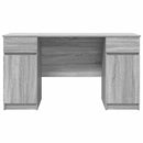 vidaXL Asztal fiókkal polcokkal Szürke sonoma 140 x 49 x 76 cm Faanyag