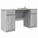 vidaXL Asztal fiókkal polcokkal Szürke sonoma 140 x 49 x 76 cm Faanyag