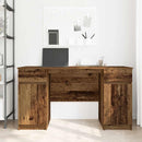 vidaXL Asztal fiókkal polcokkal Régi fa 140 x 49 x 76 cm Faanyag
