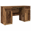 vidaXL Asztal fiókkal polcokkal Régi fa 140 x 49 x 76 cm Faanyag