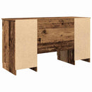 vidaXL Asztal fiókkal polcokkal Régi fa 140 x 49 x 76 cm Faanyag