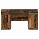 vidaXL Asztal fiókkal polcokkal Régi fa 140 x 49 x 76 cm Faanyag