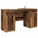 vidaXL Asztal fiókkal polcokkal Régi fa 140 x 49 x 76 cm Faanyag