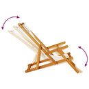 vidaXL krém akácfa & textilene összecsukható strandszék karfával