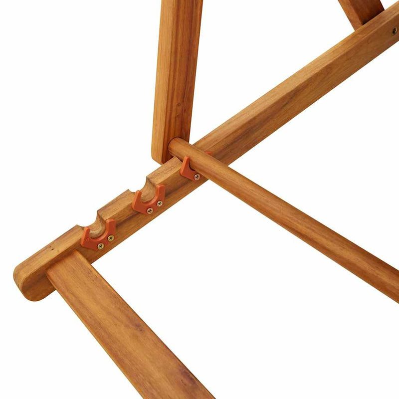 vidaXL kék akácfa & textilene összecsukható strandszék karfával