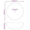 vidaXL fényes fekete kerámia mosdókagyló Ø28x10 cm