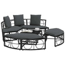 vidaXL fekete polyrattan kültéri napozóágy baldachin nélkül