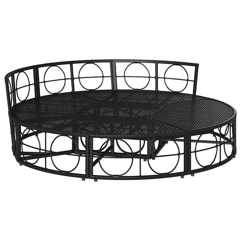 vidaXL fekete polyrattan kültéri napozóágy baldachin nélkül