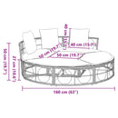 vidaXL fekete polyrattan kültéri napozóágy baldachin nélkül