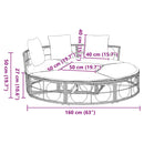 vidaXL polyrattan kültéri napozóágy baldachin nélkül