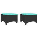 vidaXL 2 db fekete polirattan kerti székek párnákkal 55x55x36 cm