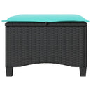 vidaXL 2 db fekete polirattan kerti székek párnákkal 55x55x36 cm