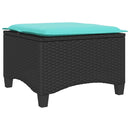 vidaXL 2 db fekete polirattan kerti székek párnákkal 55x55x36 cm