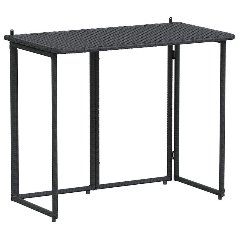 vidaXL fekete polyrattan összecsukható kerti asztal 90x51x75 cm