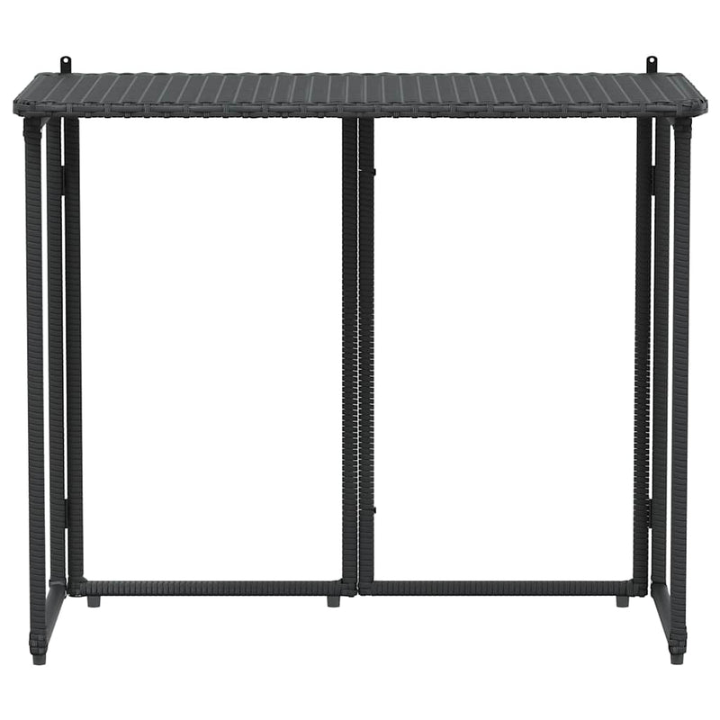 vidaXL fekete polyrattan összecsukható kerti asztal 90x51x75 cm