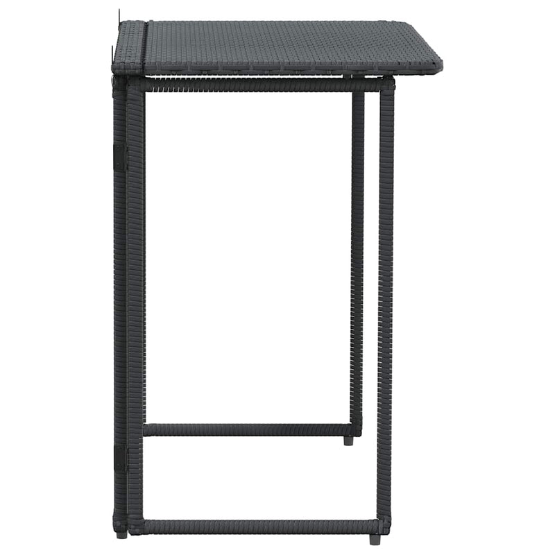vidaXL fekete polyrattan összecsukható kerti asztal 90x51x75 cm