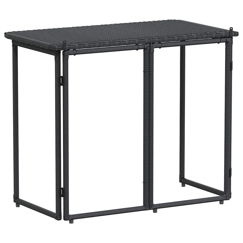 vidaXL fekete polyrattan összecsukható kerti asztal 90x51x75 cm