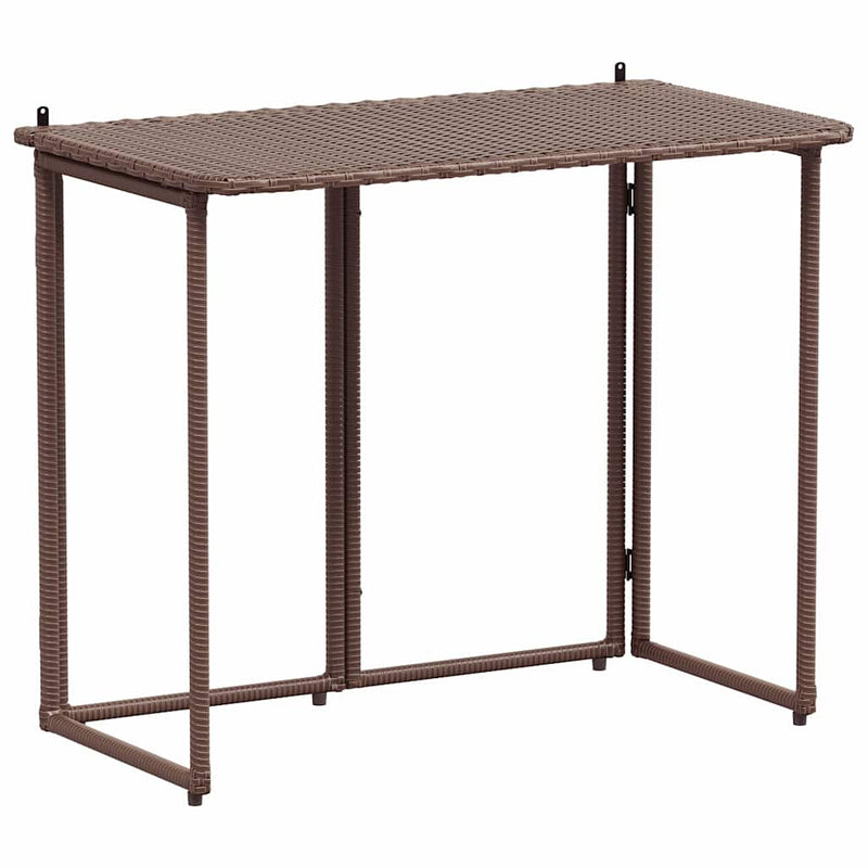 vidaXL barna polyrattan összecsukható kerti asztal 90x51x75 cm