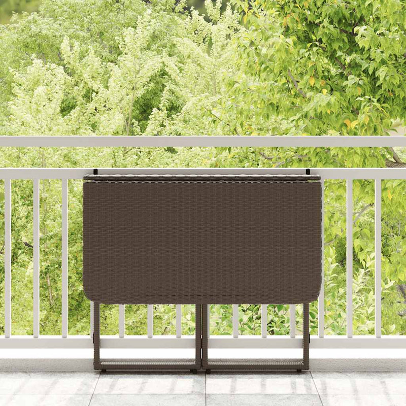 vidaXL barna polyrattan összecsukható kerti asztal 90x51x75 cm