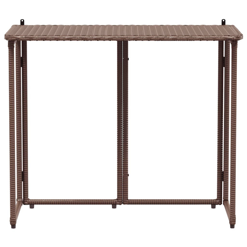 vidaXL barna polyrattan összecsukható kerti asztal 90x51x75 cm