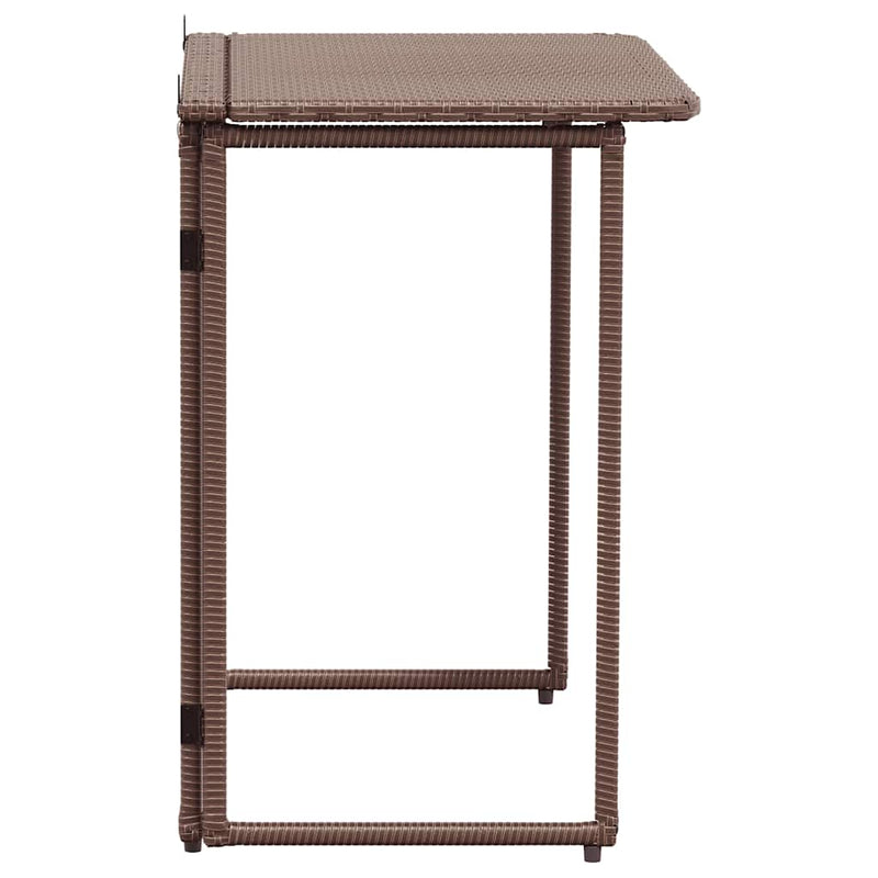 vidaXL barna polyrattan összecsukható kerti asztal 90x51x75 cm