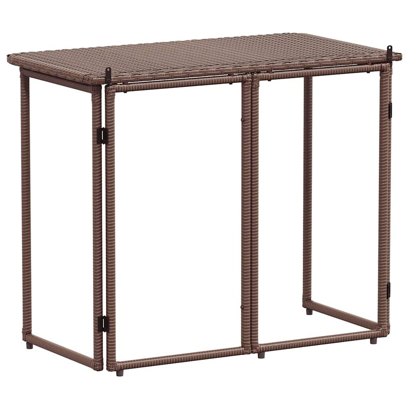vidaXL barna polyrattan összecsukható kerti asztal 90x51x75 cm