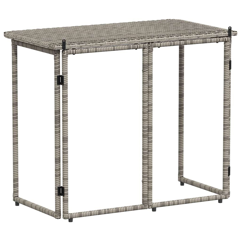 vidaXL szürke polyrattan összecsukható kerti asztal 90x51x75 cm