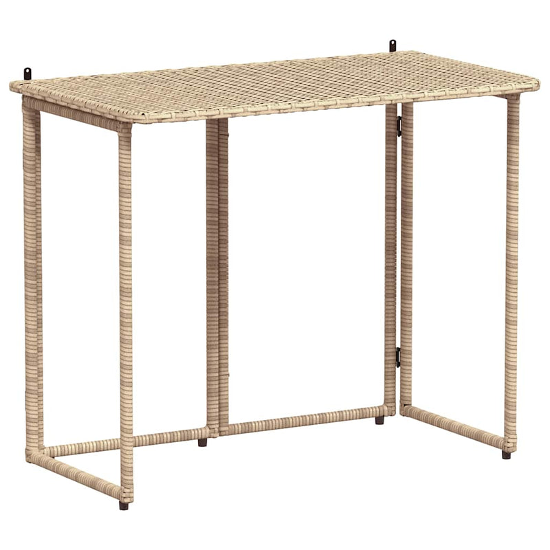 vidaXL bézs polyrattan összecsukható kerti asztal 90x51x75 cm