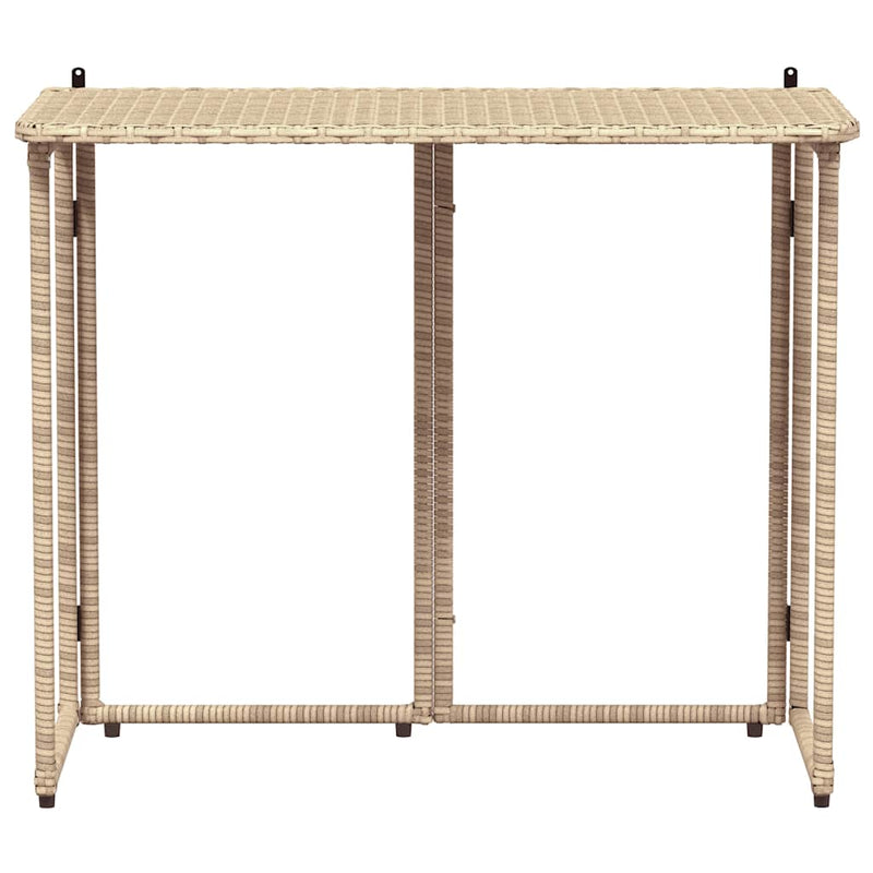 vidaXL bézs polyrattan összecsukható kerti asztal 90x51x75 cm