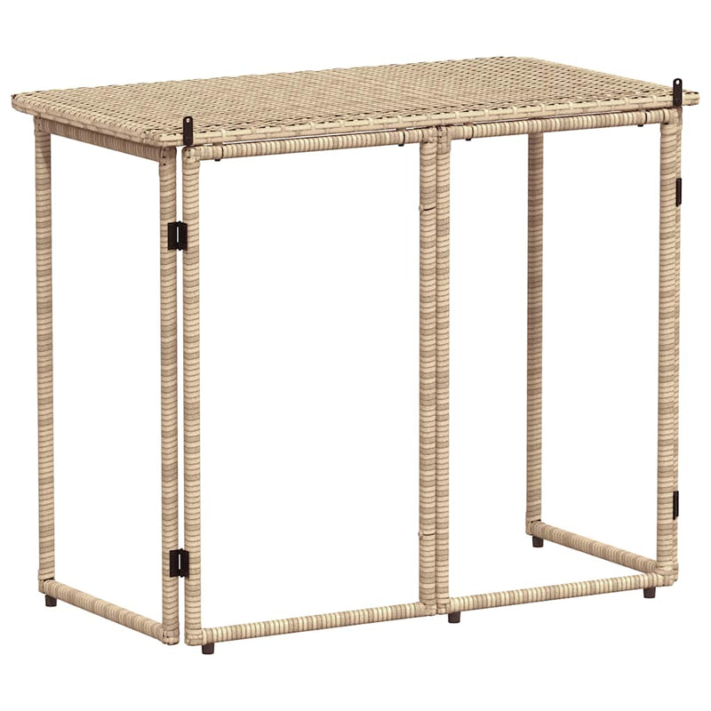 vidaXL bézs polyrattan összecsukható kerti asztal 90x51x75 cm