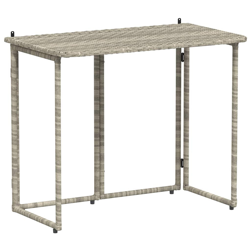 vidaXL világosszürke polyrattan összecsukható kerti asztal 90x51x75 cm