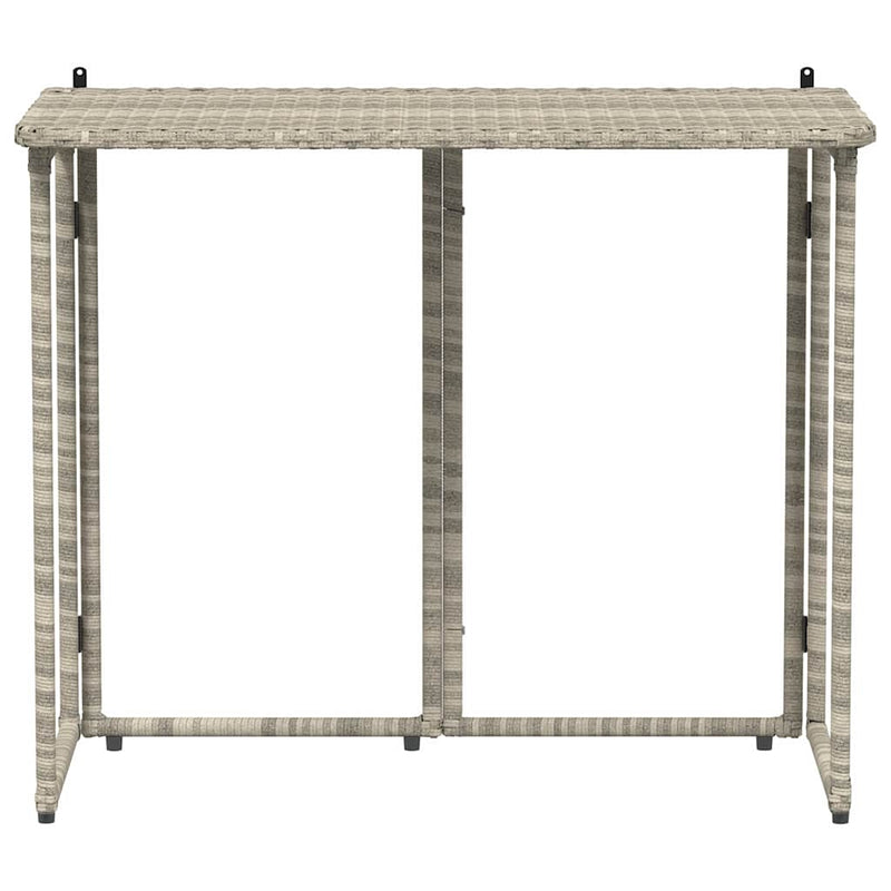 vidaXL világosszürke polyrattan összecsukható kerti asztal 90x51x75 cm