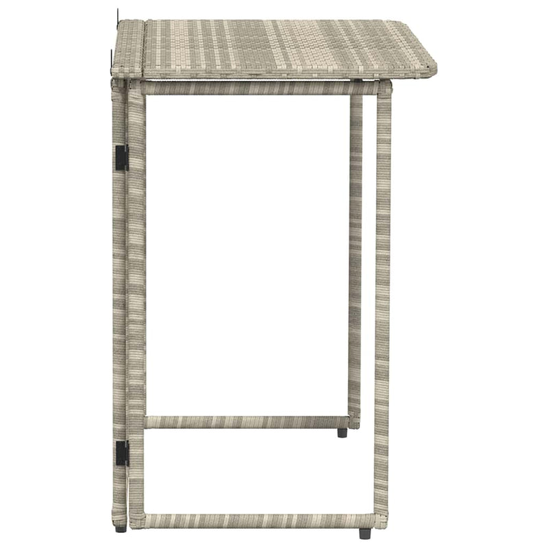 vidaXL világosszürke polyrattan összecsukható kerti asztal 90x51x75 cm