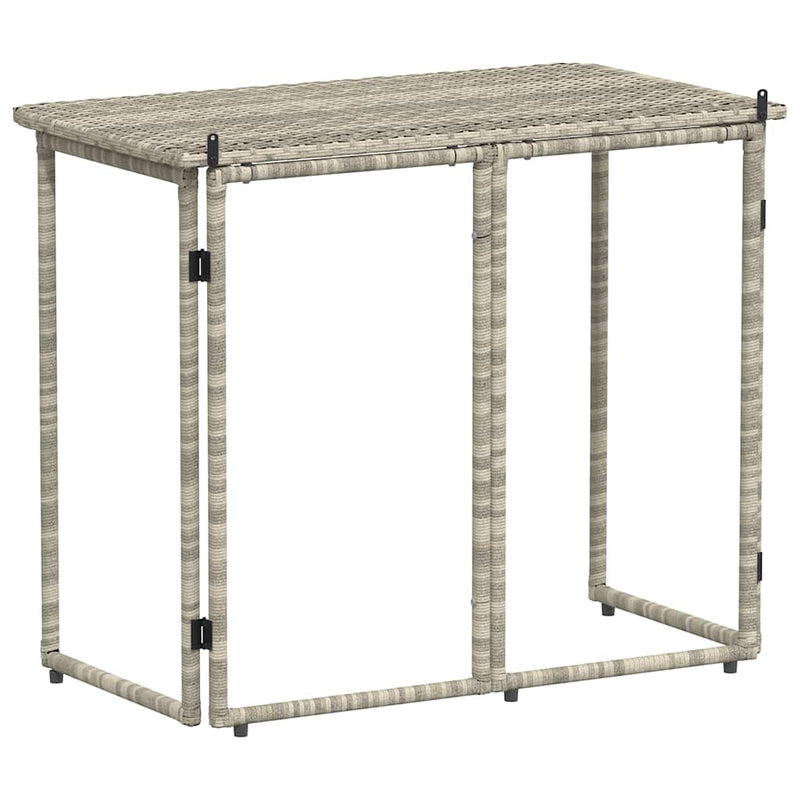vidaXL világosszürke polyrattan összecsukható kerti asztal 90x51x75 cm