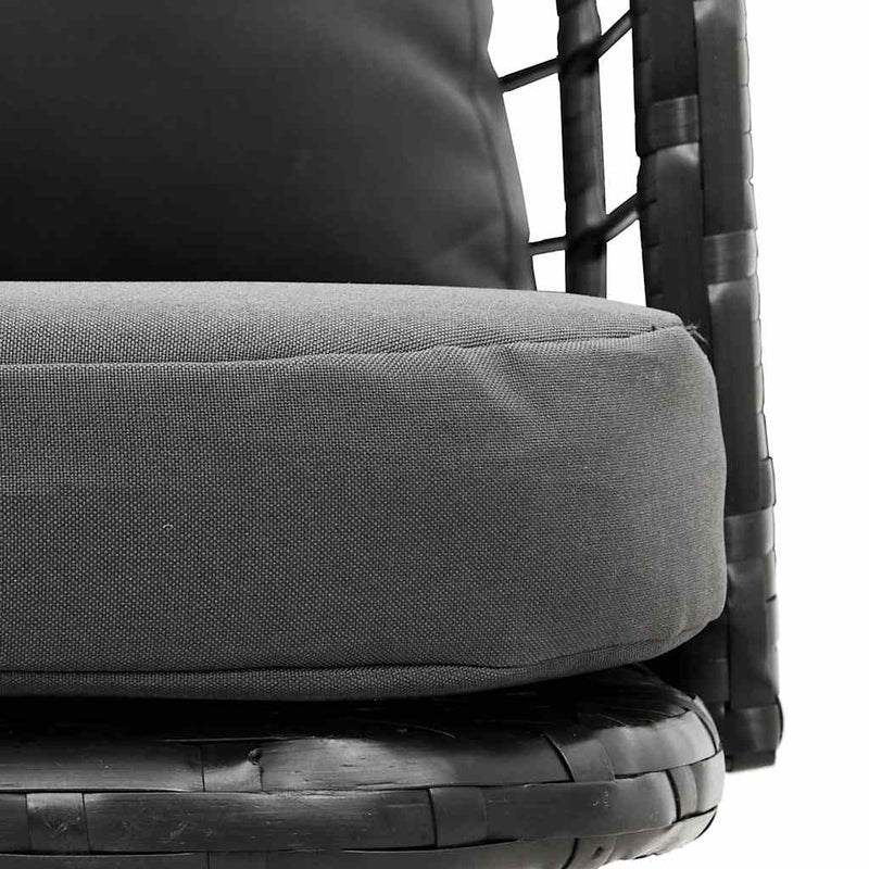 vidaXL fekete polyrattan kerti szék párnákkal