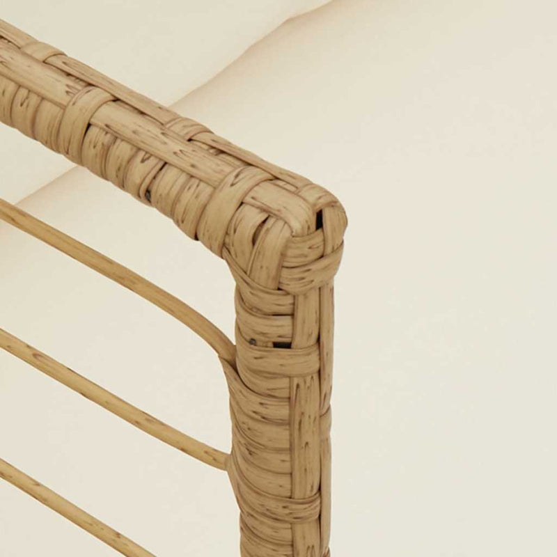 vidaXL természetes polyrattan kerti szék párnákkal