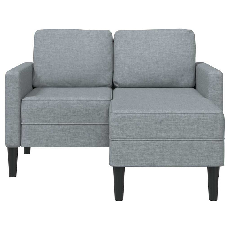 vidaXL világosszürke anyagból 2 üléses kanapé L-alakú kanapéval 125 cm