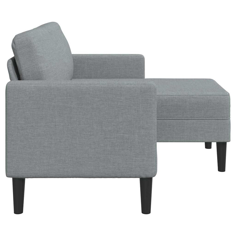 vidaXL világosszürke anyagból 2 üléses kanapé L-alakú kanapéval 125 cm