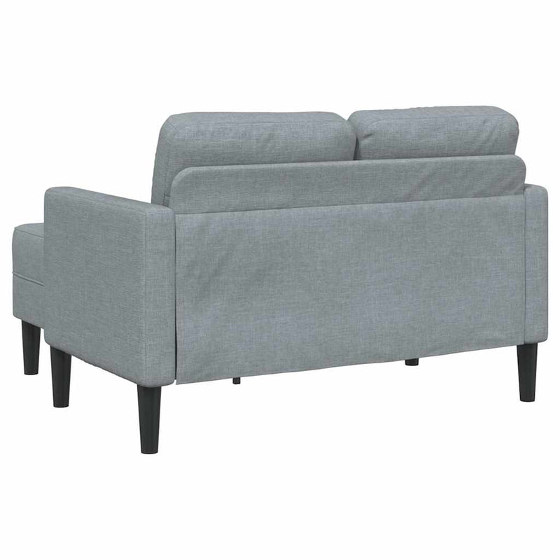 vidaXL világosszürke anyagból 2 üléses kanapé L-alakú kanapéval 125 cm