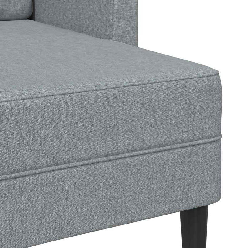 vidaXL világosszürke anyagból 2 üléses kanapé L-alakú kanapéval 125 cm