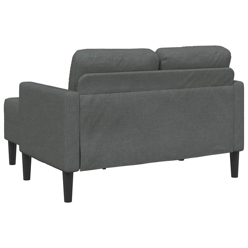 vidaXL kétszemélyes, L alakú kanapé heverővel, sötétszürke, szövetből készült, 125 cm